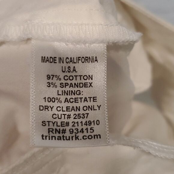 Trina Turk ankle length slim pant in white - Picture 7 of 7